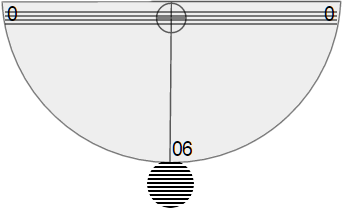 Simulated protractor, straw, and tape combination