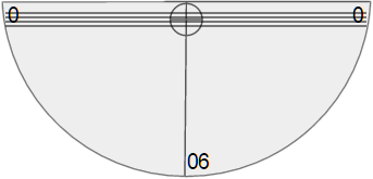 Simulated straw taped to a protractor