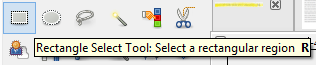 Screenshot showing GIMP's selection tool